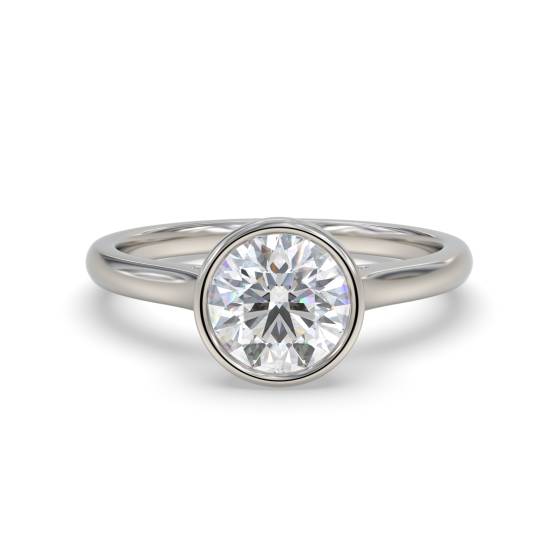 Round Diamond Bezel Set Ring