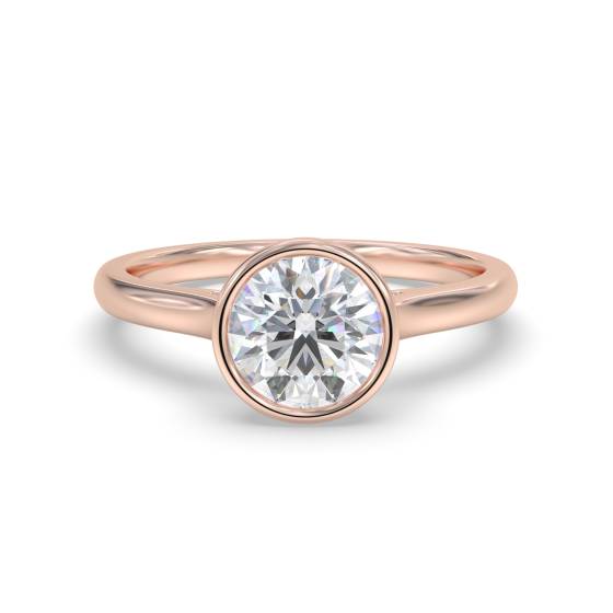 Round Diamond Bezel Set Ring