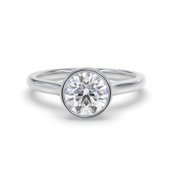 Round Diamond Bezel Set Ring
