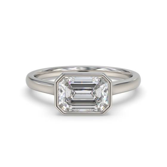 Emerald Diamond Solitaire Ring