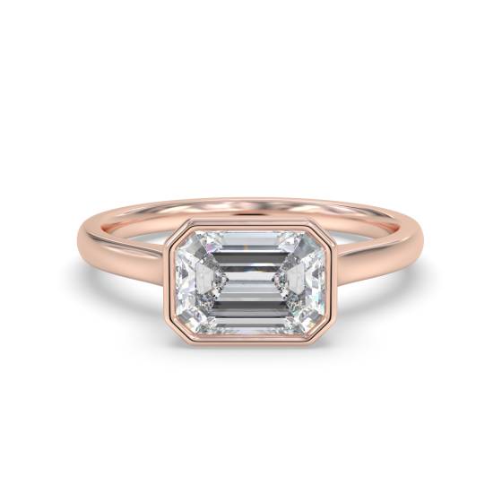 Emerald Diamond Solitaire Ring