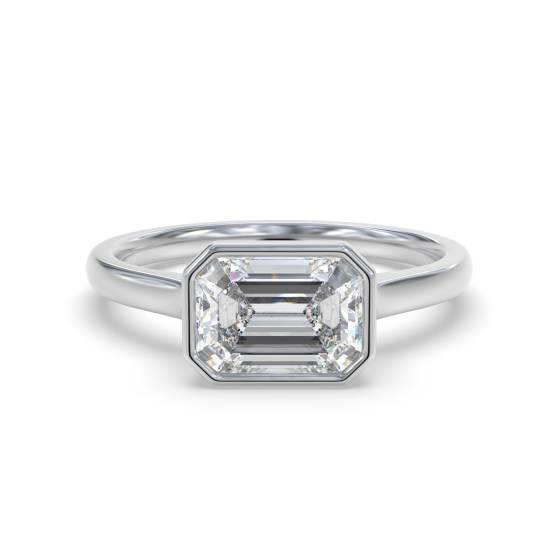 Emerald Diamond Solitaire Ring