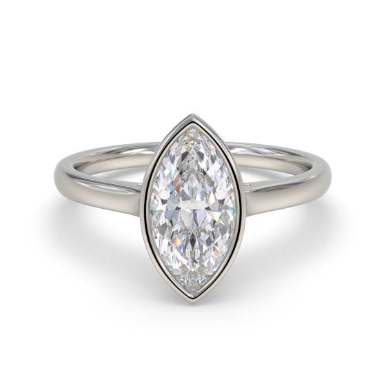 Marquise Diamond Bezel Set Solitaire Ring