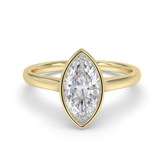 Marquise Diamond Bezel Set Solitaire Ring