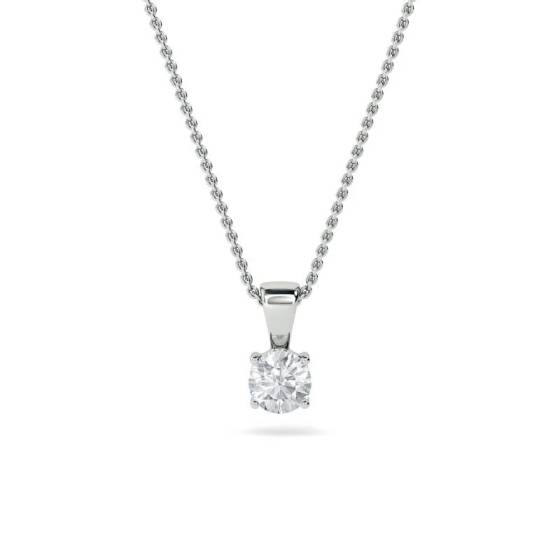 1.20ct VS1/D Lab Grown Round Cut Diamond Solitaire Pendant in 18k White Gold