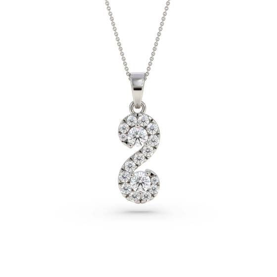 Swirling Round Diamond Designer Pendant