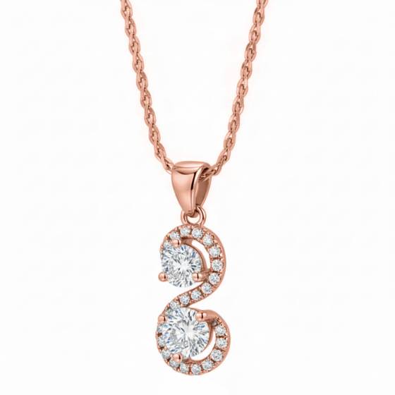 Swirling Round Diamond Designer Pendant
