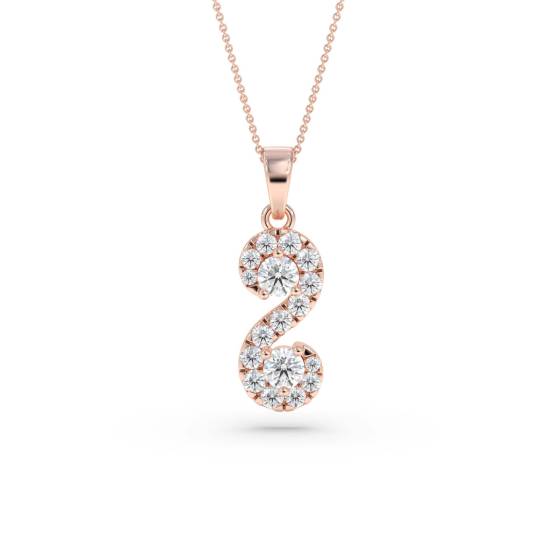 Swirling Round Diamond Designer Pendant