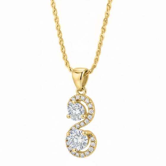 Swirling Round Diamond Designer Pendant