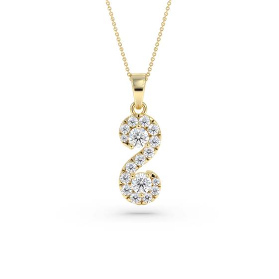 Swirling Round Diamond Designer Pendant