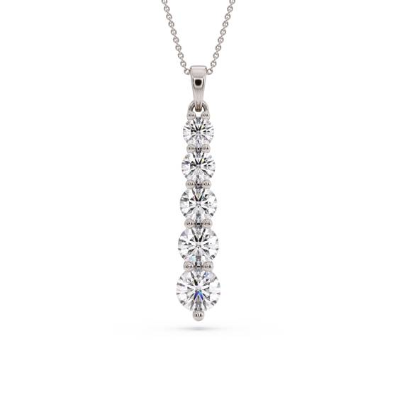 Classic Round Diamond Journey Pendant