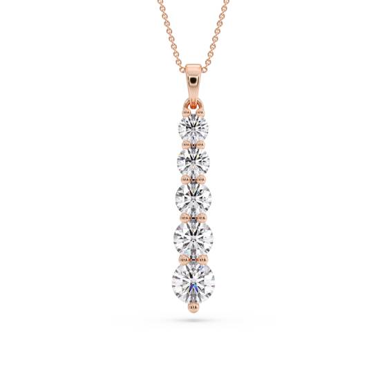 Classic Round Diamond Journey Pendant
