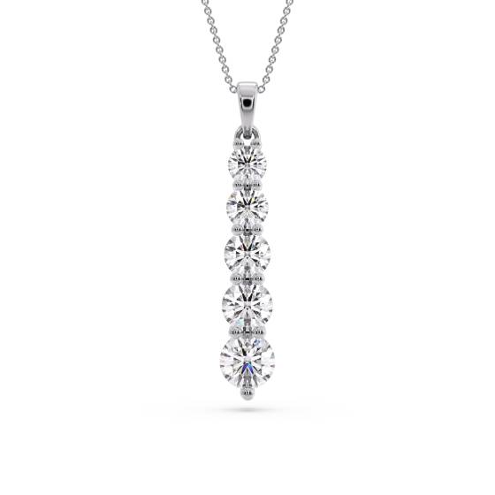 Classic Round Diamond Journey Pendant