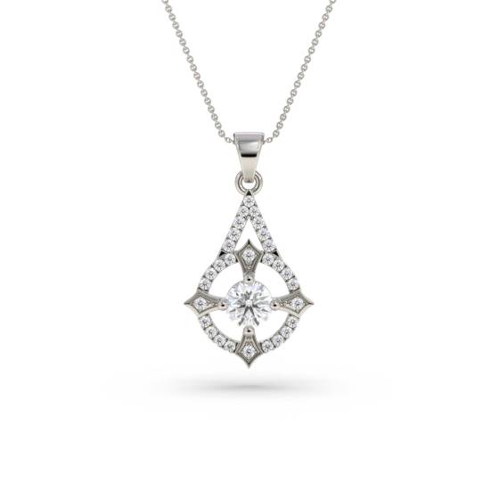 Stylish Round Diamond Designer Pendant