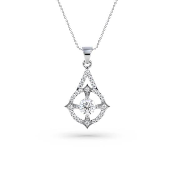 Stylish Round Diamond Designer Pendant