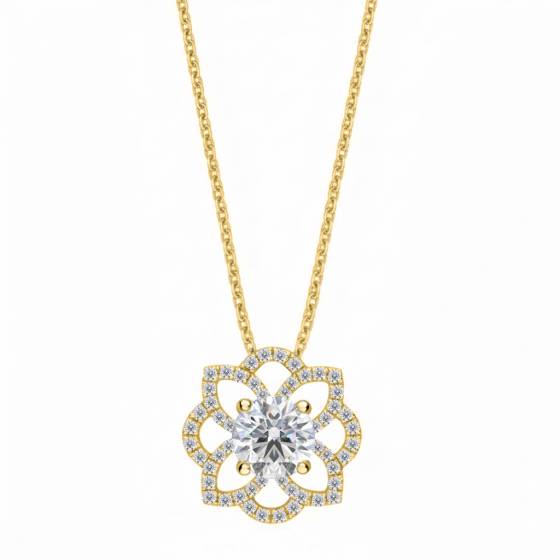 Stylish Round Diamond Designer Pendant