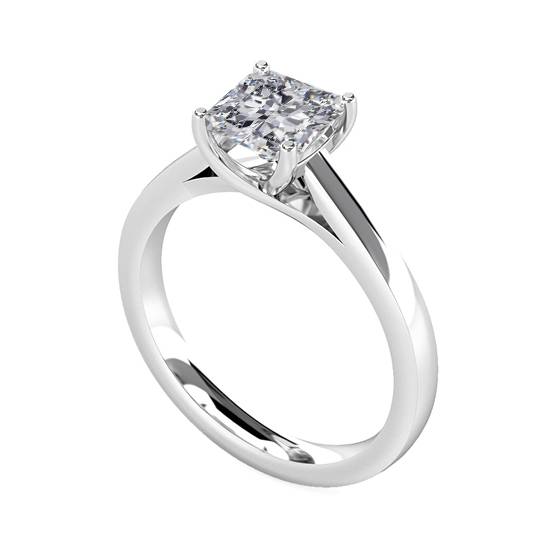 1.00ct I1/F Radiant Natural Diamond Engagement Ring