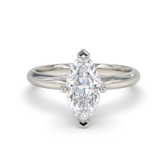 Marquise Hidden Halo Diamond Engagement Ring
