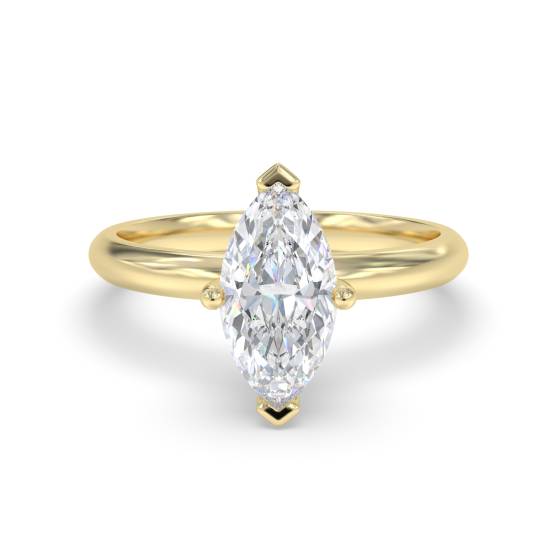 Marquise Hidden Halo Diamond Engagement Ring