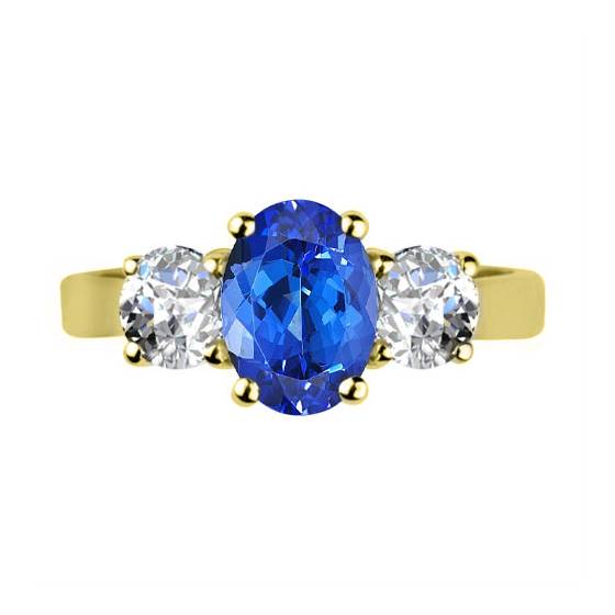 1.80ct Oval Tanzanite and Diamond Halo Ring