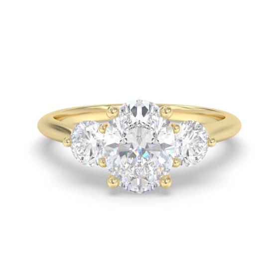 Oval and Round Trilogy Diamond Ring