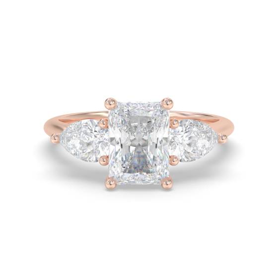 Radiant and Pear Trilogy Diamond Ring