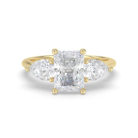 Radiant and Pear Trilogy Diamond Ring
