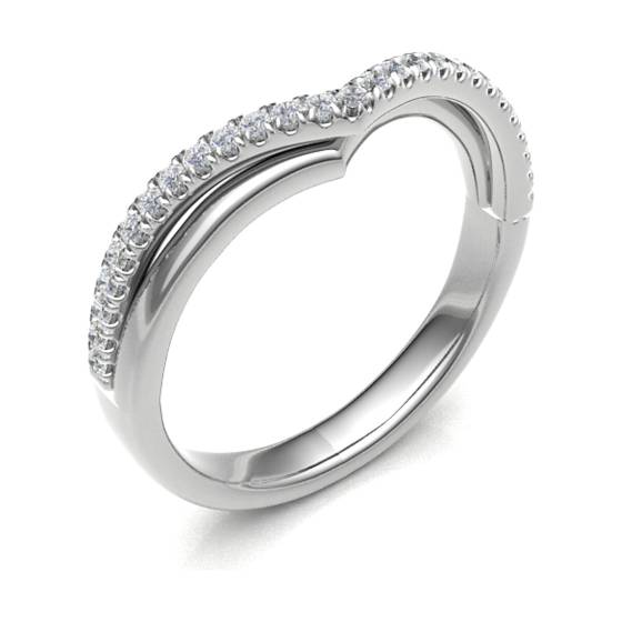 50% Diamond Set Wishbone Ring