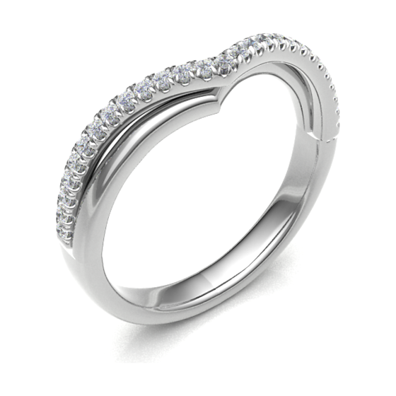 50% Diamond Set Wishbone Ring