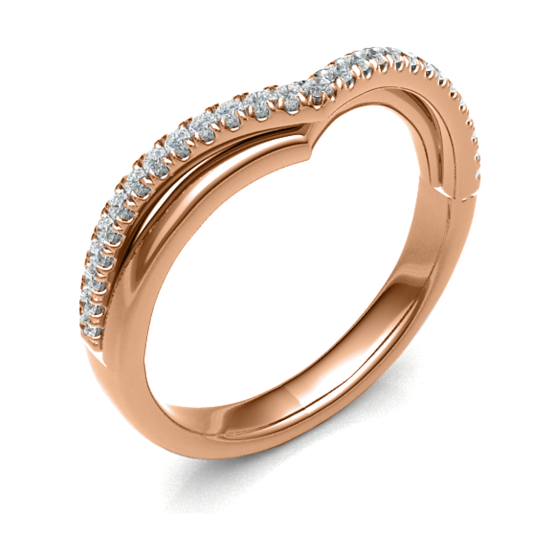 50% Diamond Set Wishbone Ring