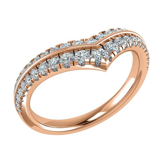 50% Diamond Set Wishbone Ring