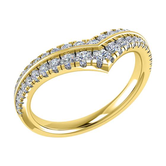 50% Diamond Set Wishbone Ring