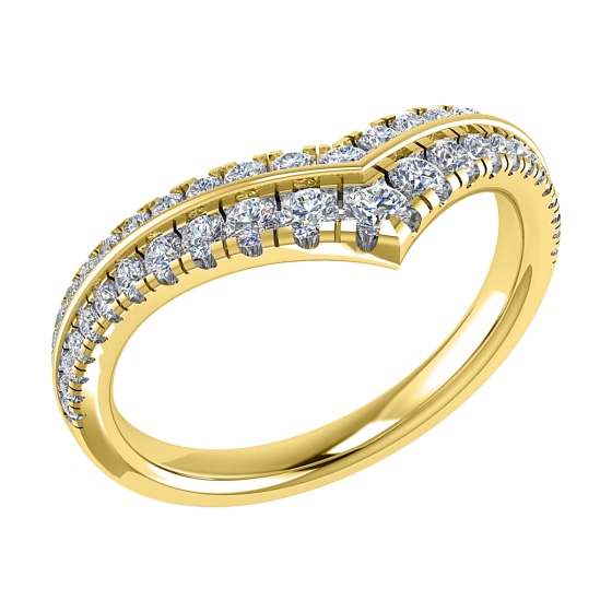 50% Diamond Set Wishbone Ring