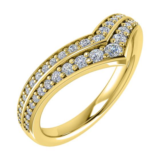 50% Diamond Set Wishbone Ring