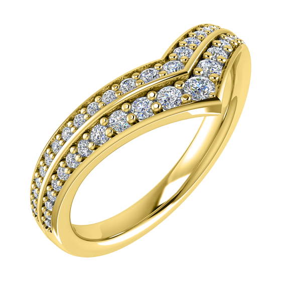 50% Diamond Set Wishbone Ring