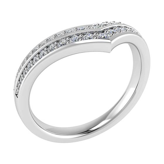 50% Diamond Set Wishbone Ring