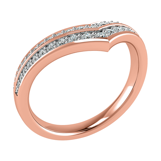 50% Diamond Set Wishbone Ring