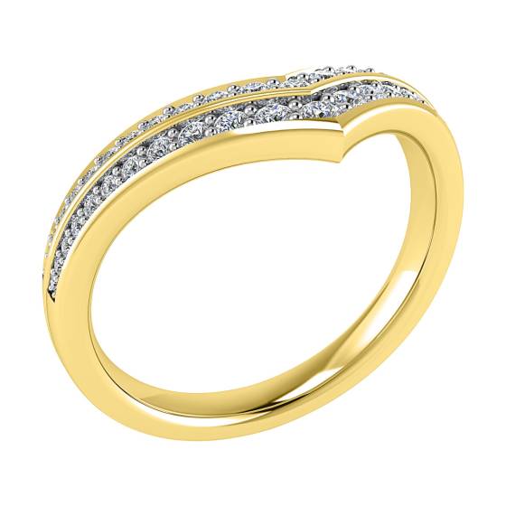 50% Diamond Set Wishbone Ring