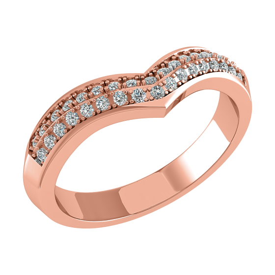 50% Diamond Set Wishbone Ring