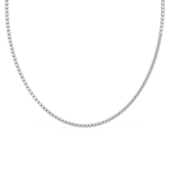 Round Diamond Tennis Necklace