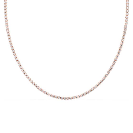 Round Diamond Tennis Necklace