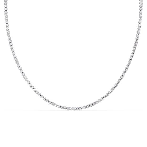 Round Diamond Tennis Necklace