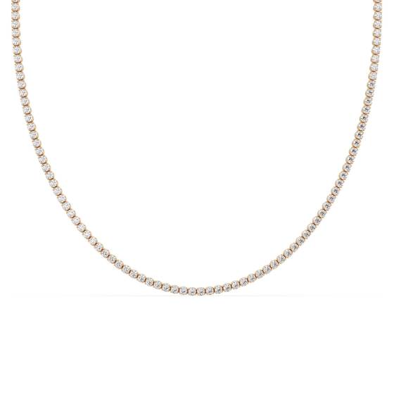 Round Diamond Tennis Necklace