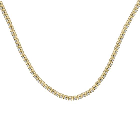 Round Diamond Tennis Necklace