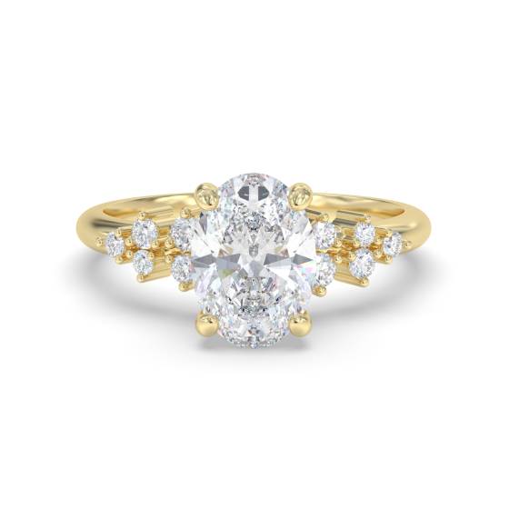 Oval Diamond Shoulder Set Ring