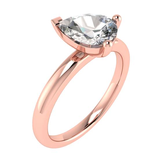Pear Diamond Toi et Moi Stackable Solitaire Ring