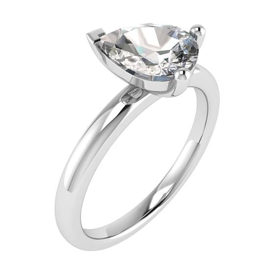 Pear Diamond Toi et Moi Stackable Solitaire Ring