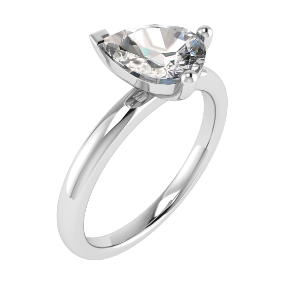 Pear Diamond Toi et Moi Stackable Solitaire Ring