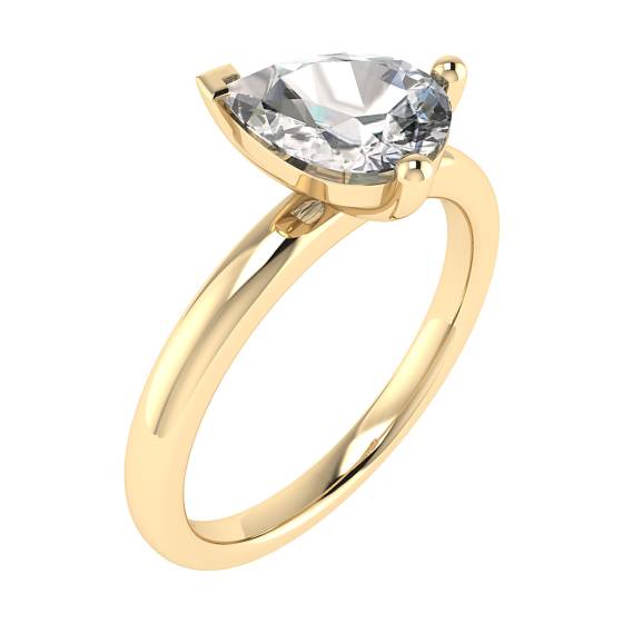 Pear Diamond Toi et Moi Stackable Solitaire Ring