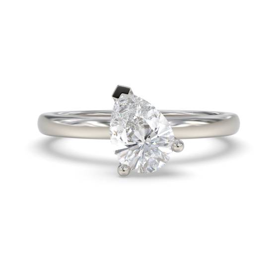 Pear Diamond Solitaire Ring